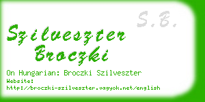 szilveszter broczki business card